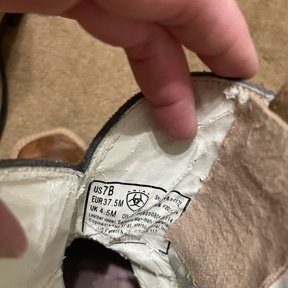 SIZE 7 ARIAT WOMENS COWBOY BOOTS SQ TOE GREEN AND BROWN WESTERN STYLE - Picture 8 of 11